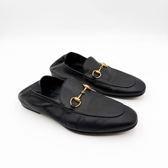 Gucci Horsebit Brixton Loafers Collapsable Heel Black Leather US Men’s 9 - Picture 6 of 14